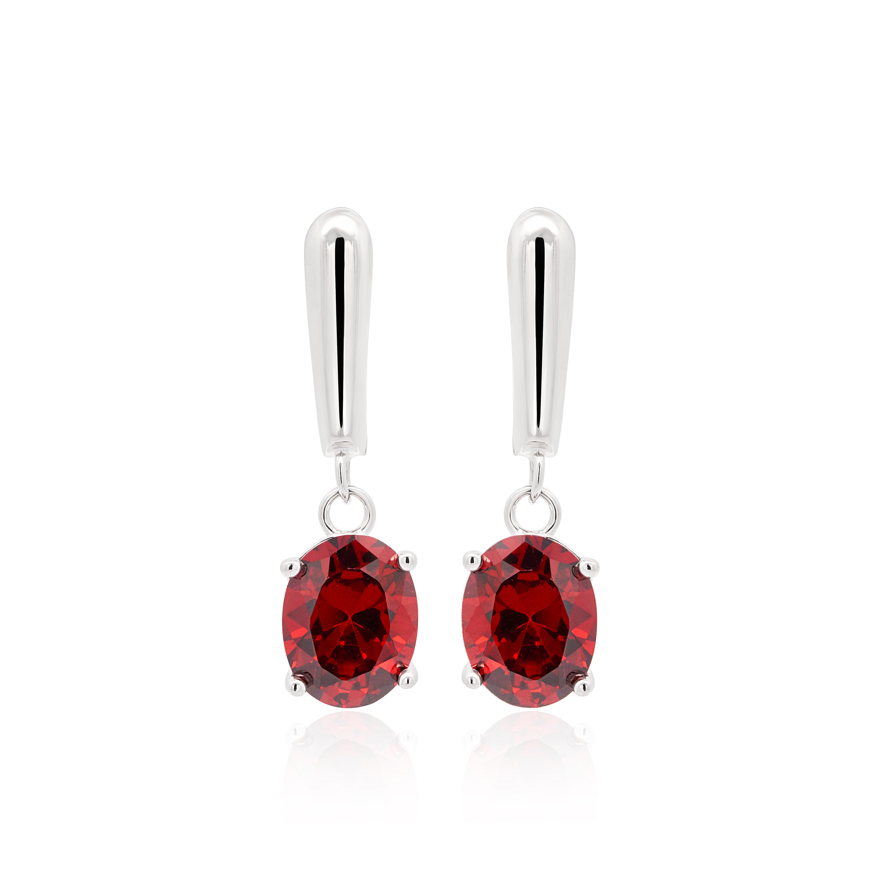 Fiery Garnet CZ Earrings