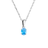 Serene Blue Topaz CZ Necklace