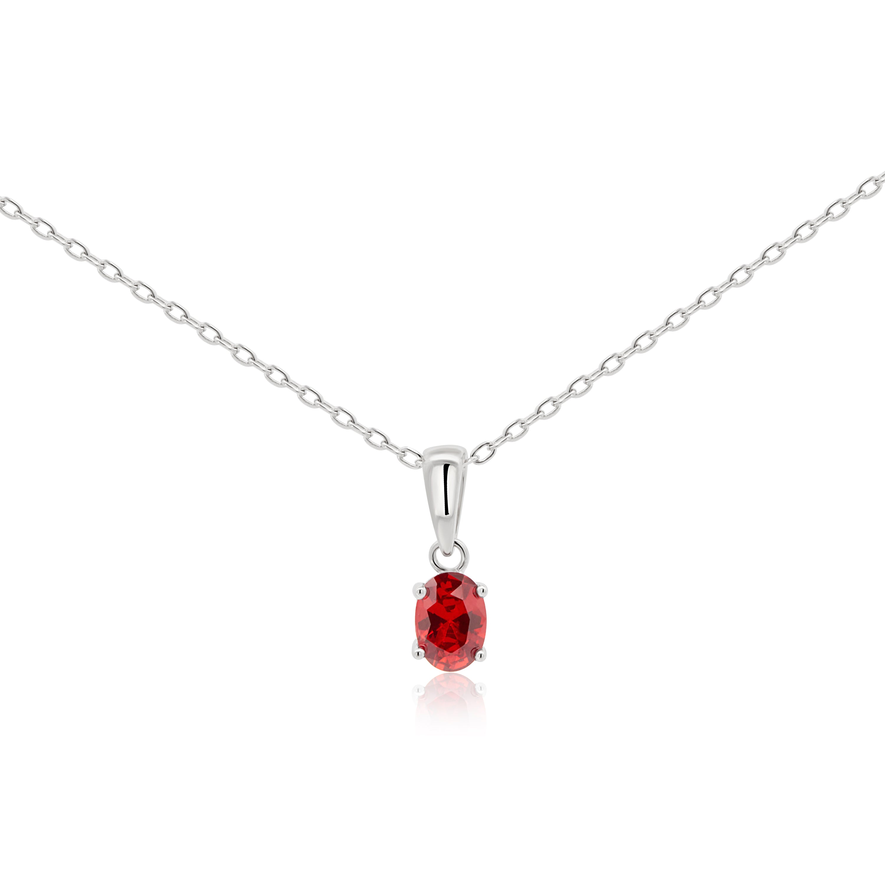 Fiery Garnet CZ Necklace