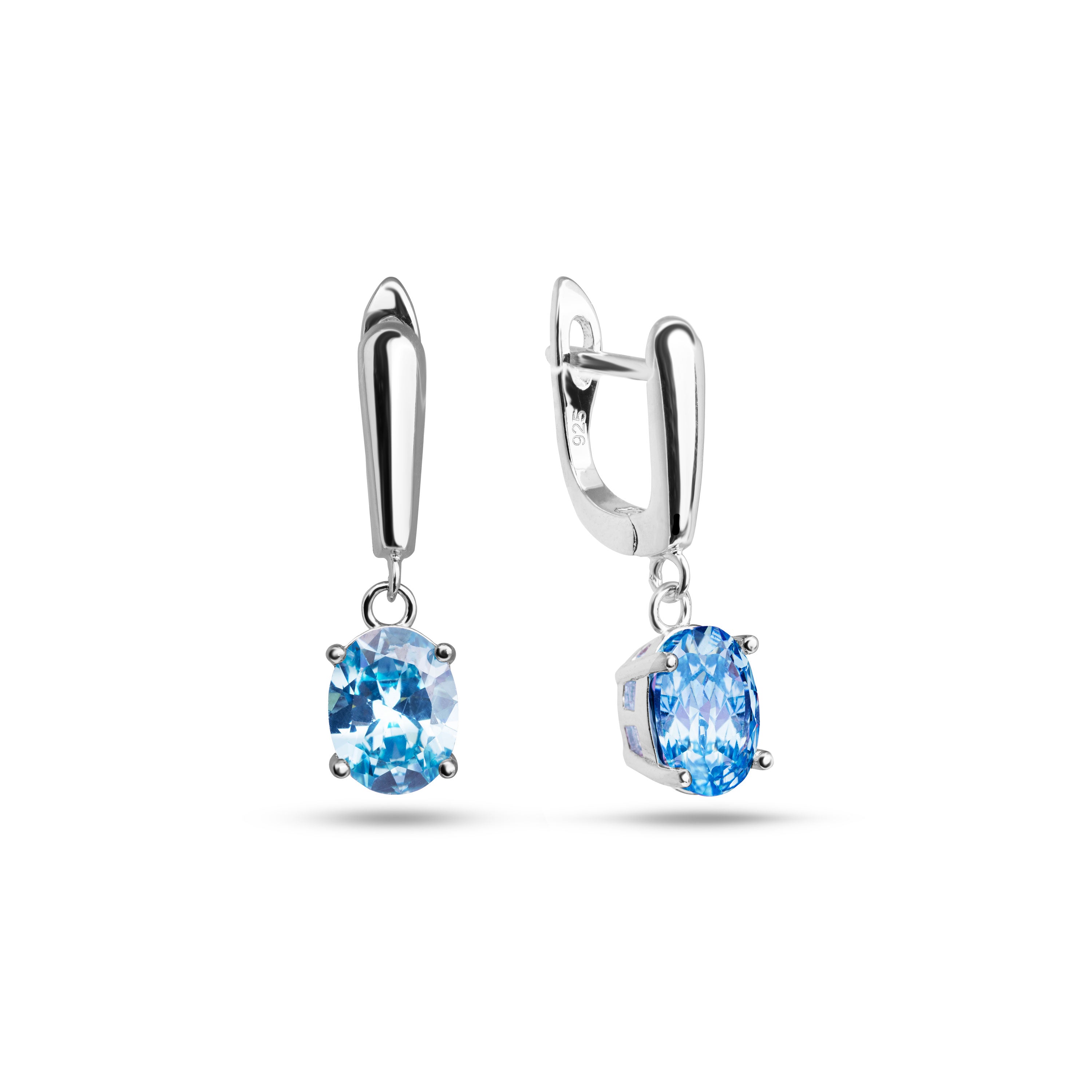 Serene Blue Topaz CZ Earrings