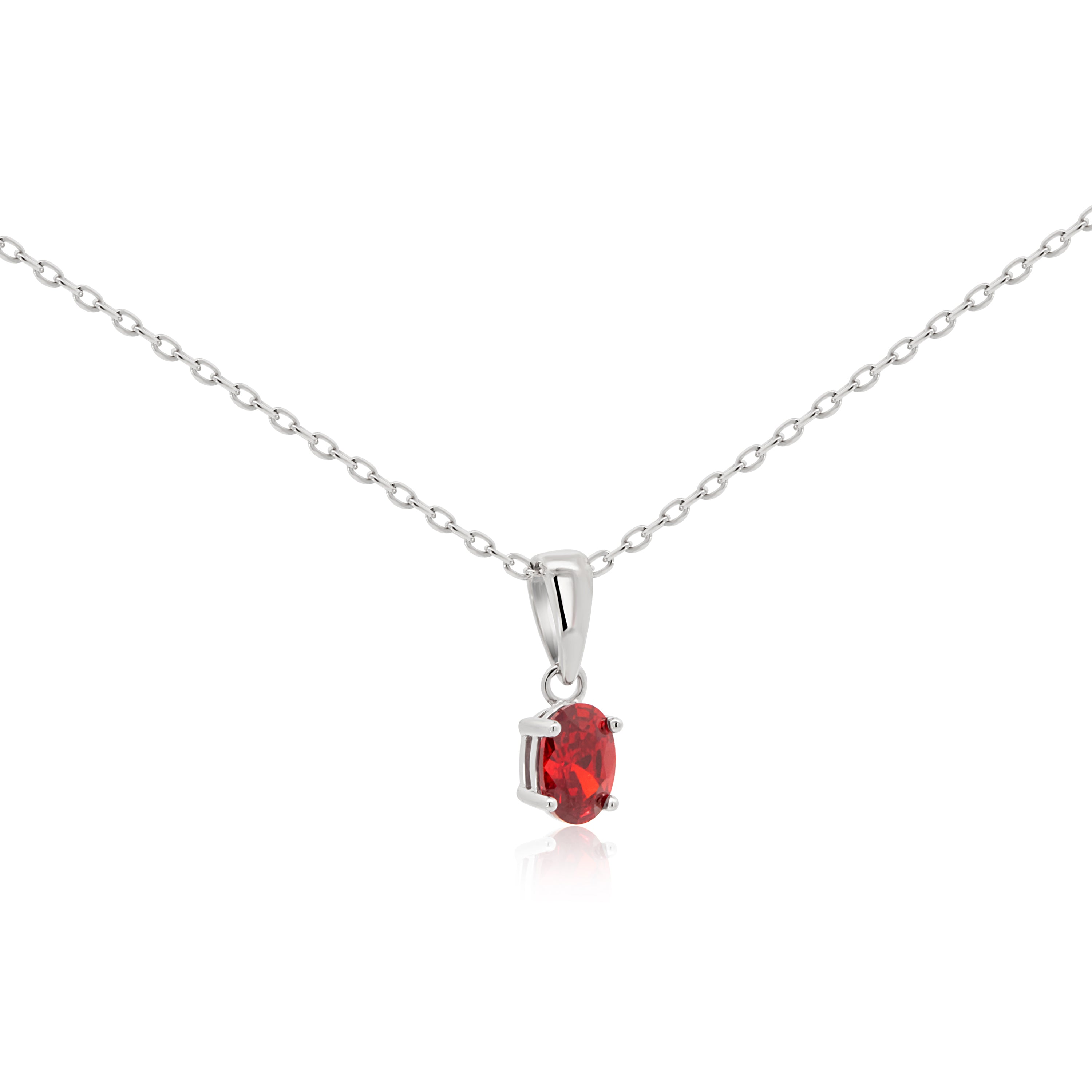 Fiery Garnet CZ Necklace