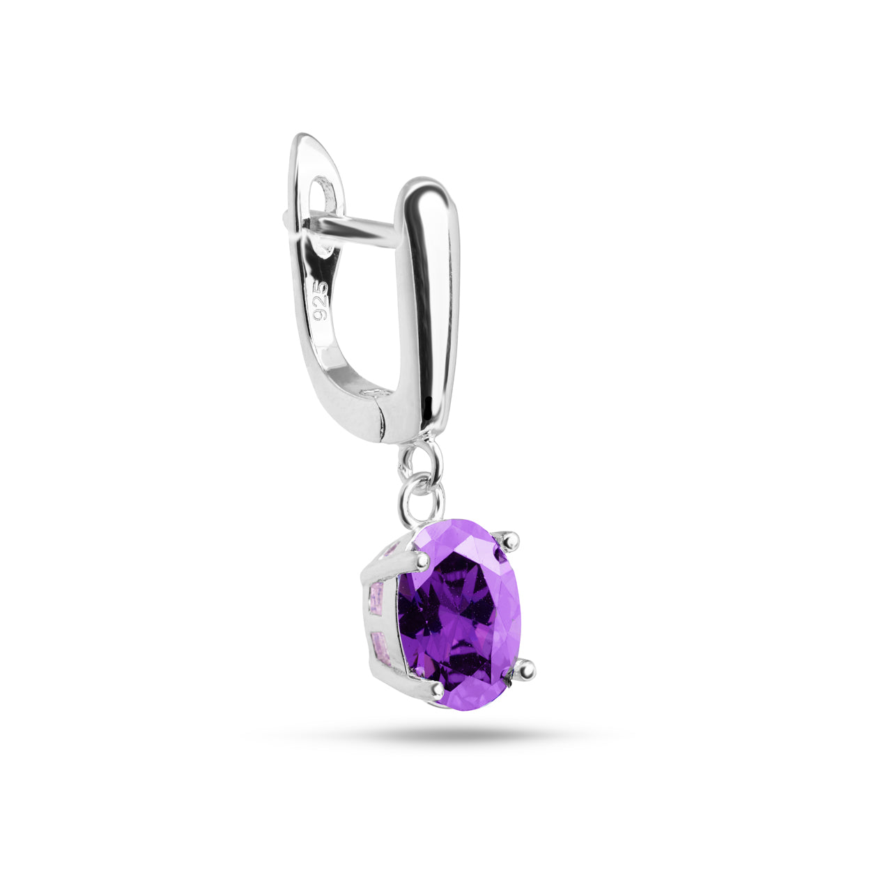 Regal Amethyst CZ Earrings