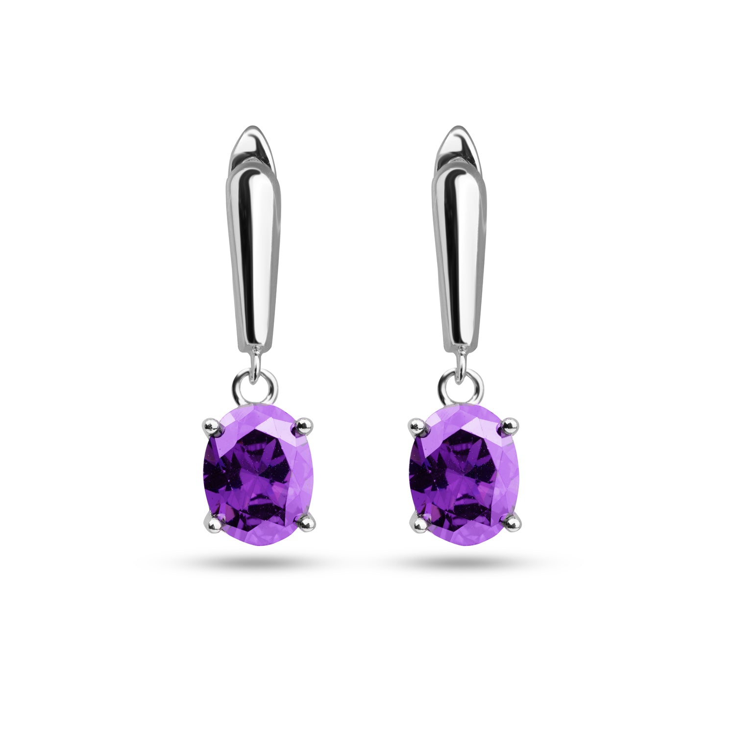 Regal Amethyst CZ Earrings