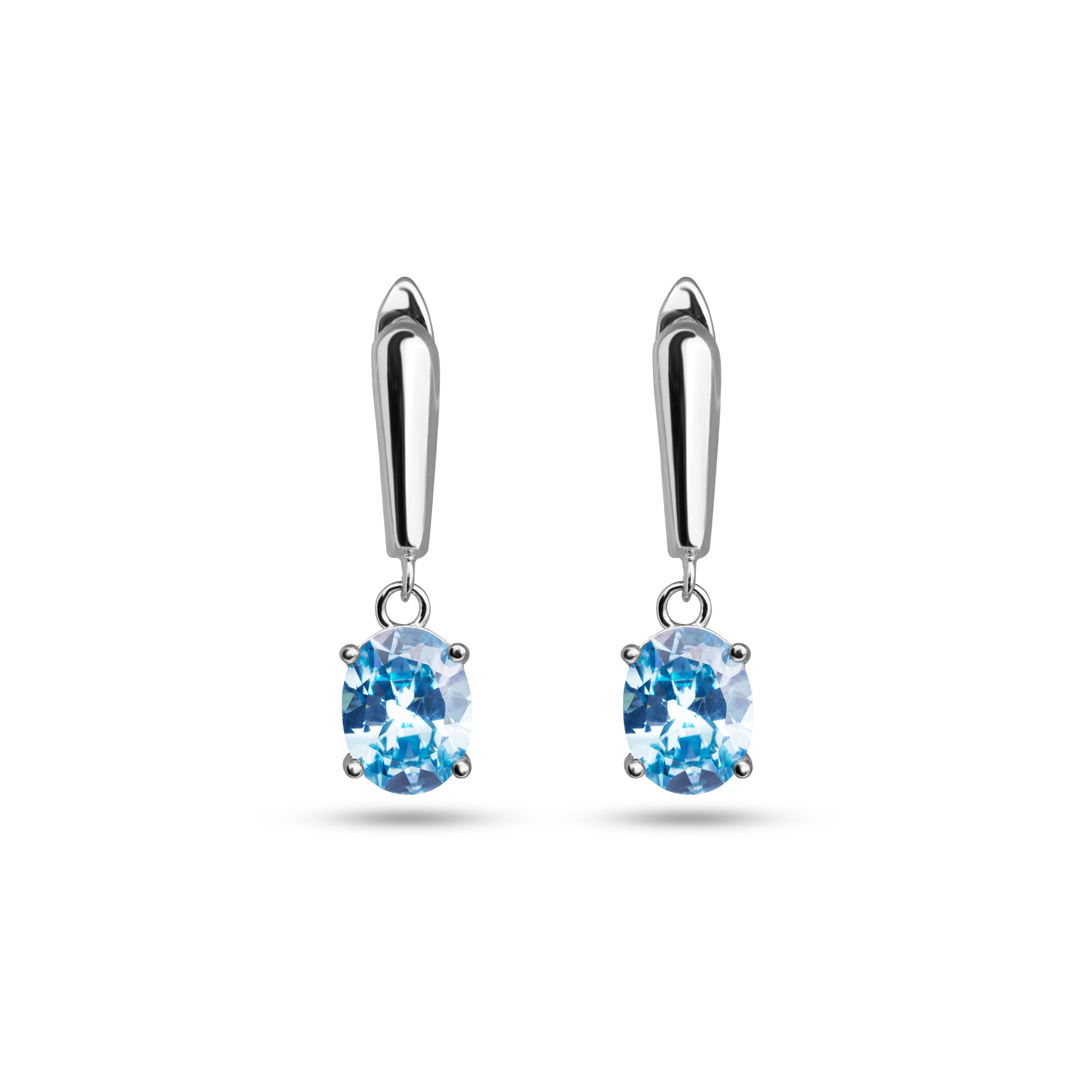 Serene Blue Topaz CZ Earrings