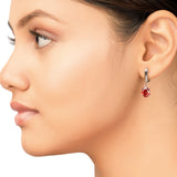 Fiery Garnet CZ Earrings